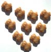 10 15mm Opaque Caramel Frog Glass Beads